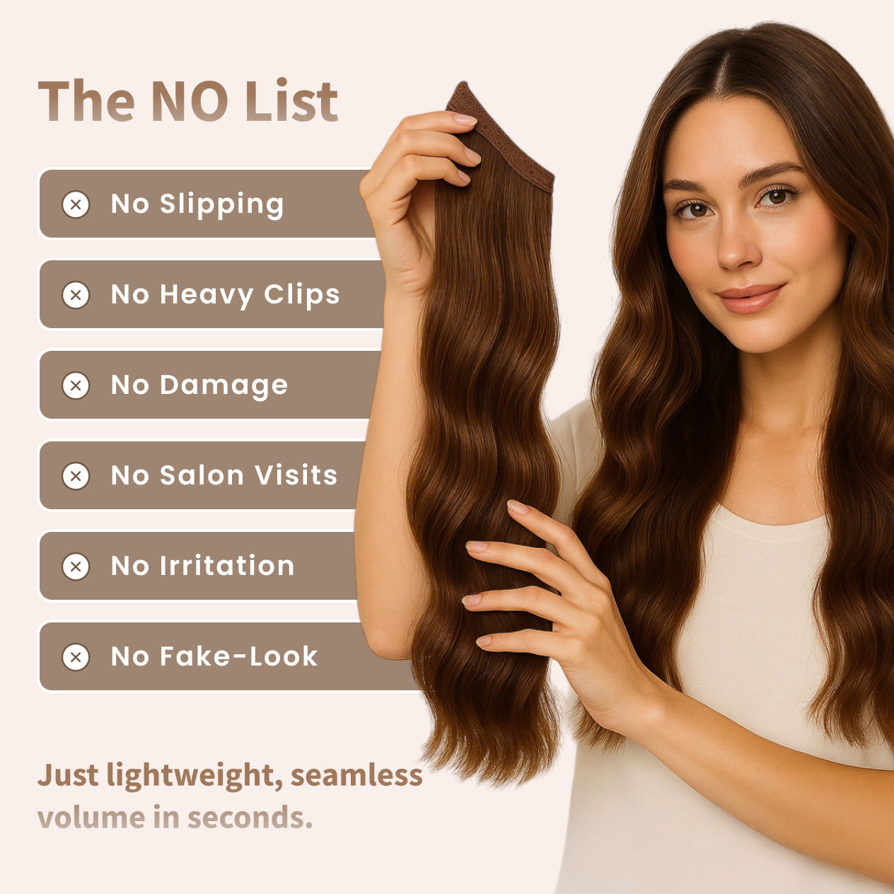 Invisible Seamless Blend Halo Hair Extension