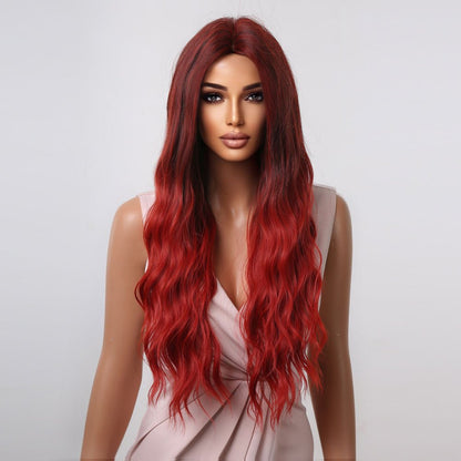 Long Wavy Ombre Red Synthetic Wigs 30" - BEAUTY BELLO®