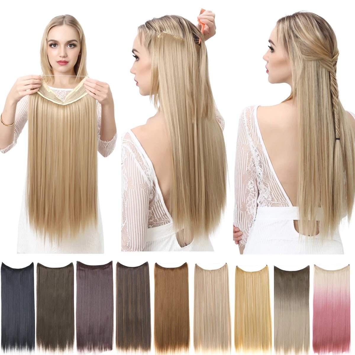 Secret Hair Invisible Halo Straight Hair Extensions - Beauty Bello